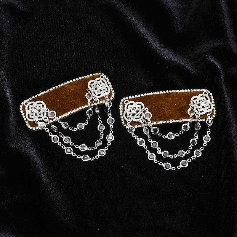 Generic Pair Of Mongolian Style Chinese Knot Chain Decor BB Clips Velvet Rhinestone Hair Clips For Women Girls Bangs Daily Party
Generic Pair Of Mongolian Style Chinese Knot Chain Decor BB Clips Velvet Rhinestone Hair Clips For Women Girls Bangs Daily Party