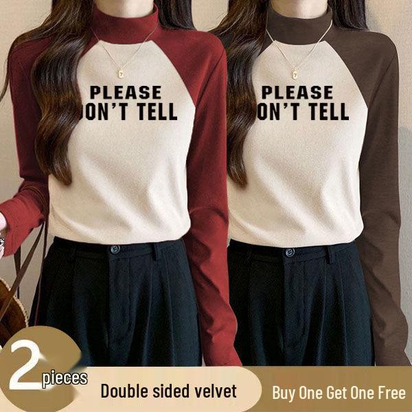 Women’s Semi-High Neck German Velvet Color Block Slim Fit Shirt - Winter Warmth 3XL (145-160 jin) абрикосовый/вино красного
Women’s Semi-High Neck German Velvet Color Block Slim Fit Shirt - Winter Warmth 3XL (145-160 jin) абрикосовый/вино красного