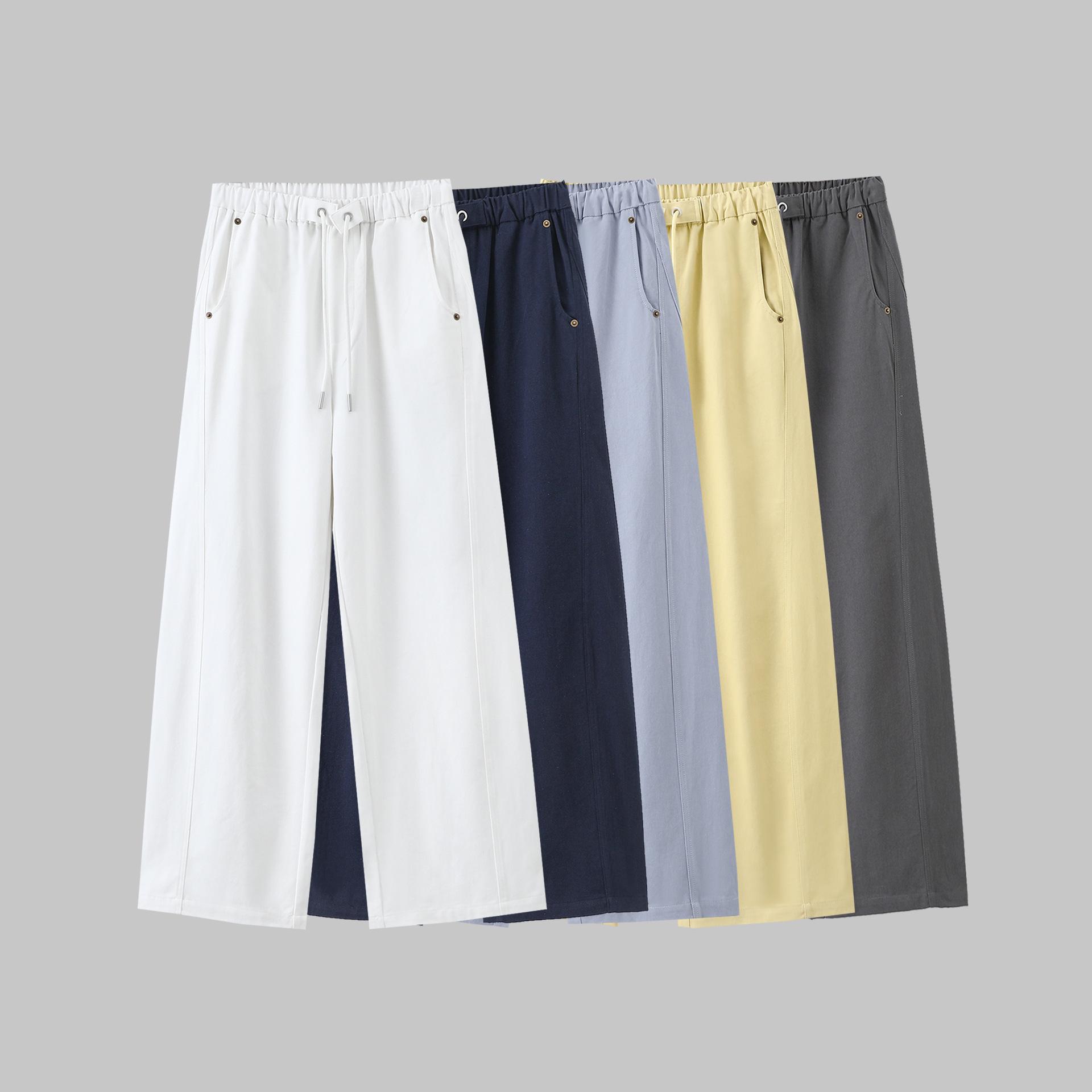 Minimalist Solid Color Straight-Leg Loose Fit Patchwork Rivet Drawstring Summer Pants 36
Minimalist Solid Color Straight-Leg Loose Fit Patchwork Rivet Drawstring Summer Pants 36