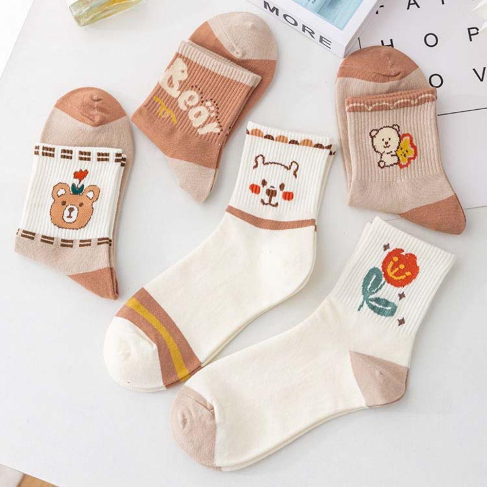 5 pairs Letter Cartoon Bear Socks Patchwork Summer Tube Socks Sweet Flower Ankle Socks Streetwear 5pairs
5 pairs Letter Cartoon Bear Socks Patchwork Summer Tube Socks Sweet Flower Ankle Socks Streetwear 5pairs