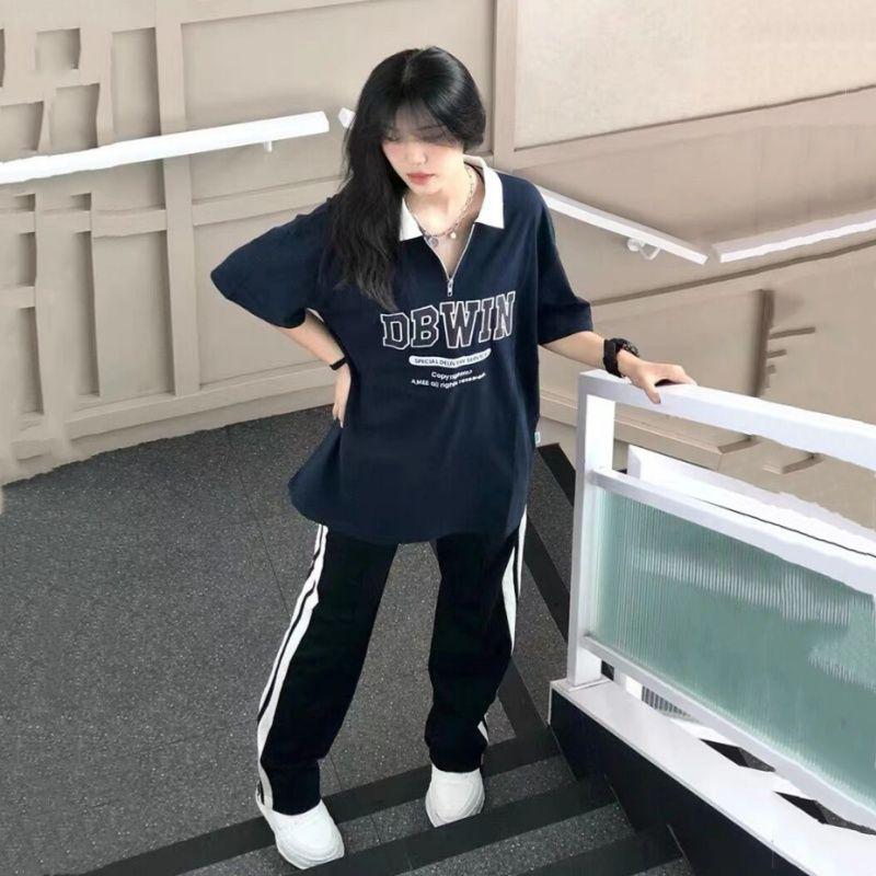 Женский летний повседневный комплект из двух предметов: футболка-поло и свободные длинные брюки XXL темно-синий
Женский летний повседневный комплект из двух предметов: футболка-поло и свободные длинные брюки XXL темно-синий