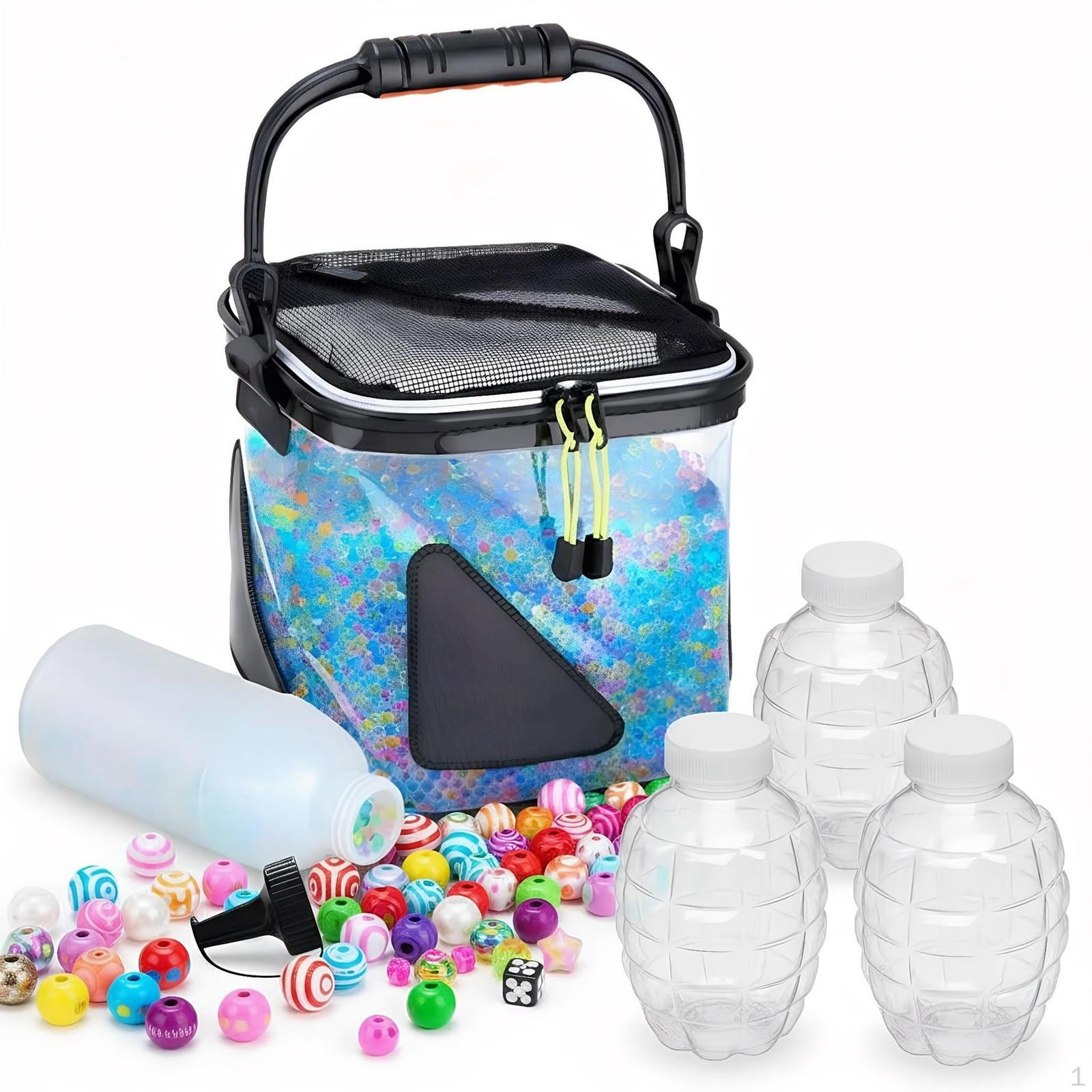 Folding Bead Storage Container, Case, Portable Bucket with Refillable Bottles for Hardware,
Folding Bead Storage Container, Case, Portable Bucket with Refillable Bottles for Hardware,