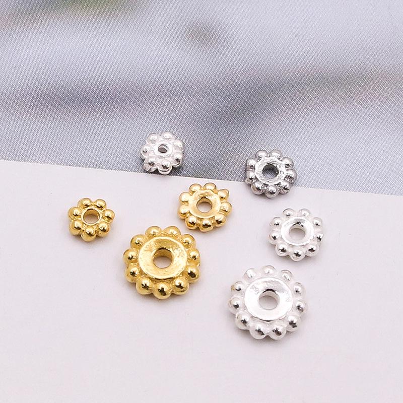 S925 Sterling Silver Twisted Edge Spacer Beads for Handmade Bracelet Jewelry, Round Beads, Flower Cups, and Discs Small
S925 Sterling Silver Twisted Edge Spacer Beads for Handmade Bracelet Jewelry, Round Beads, Flower Cups, and Discs Small