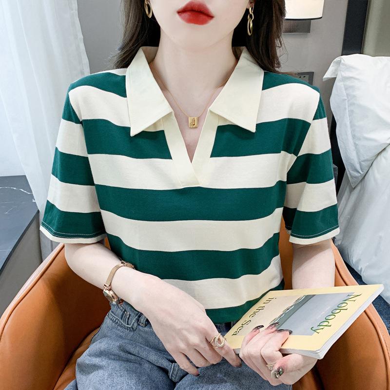 Striped long-sleeved t-shirt women s pure cotton spring and autumn 2025 new thin POLO collar with bottoming shirt temperament top M зелений
Striped long-sleeved t-shirt women s pure cotton spring and autumn 2025 new thin POLO collar with bottoming shirt temperament top M зелений