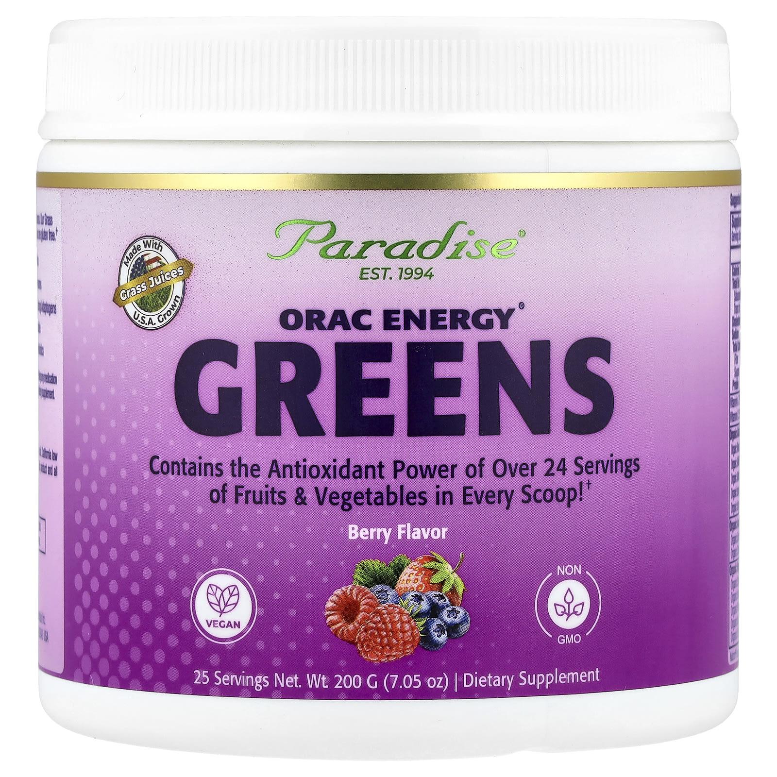 Paradise Herbs, ORAC Energy® Greens, Berries, 200g (7.05oz)
Paradise Herbs, ORAC Energy® Greens, Berries, 200g (7.05oz)
