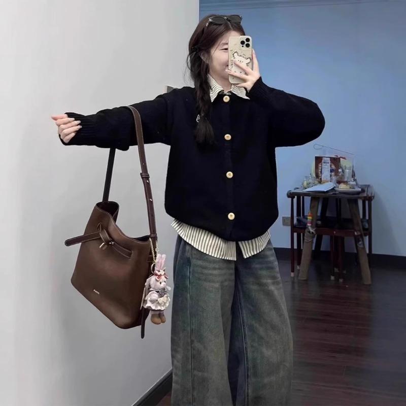 Korean College Style Shirt Collar Sweater Women s Coat Spring and Autumn Lazy High-end Knitted Cardigan Onesize чёрный
Korean College Style Shirt Collar Sweater Women s Coat Spring and Autumn Lazy High-end Knitted Cardigan Onesize чёрный