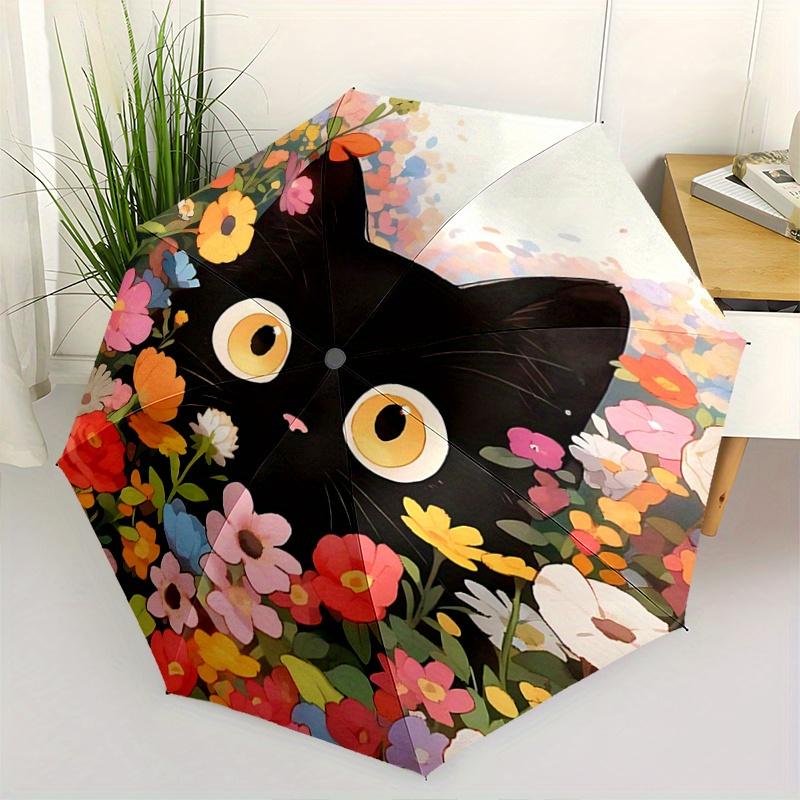 1pc Flowery Black Cat Pattern Umbrella, Fashionable, Personalized, High-Value Folding Umbrella, a Must-Have for Summer, 8-Rib Durable Iron F
1pc Flowery Black Cat Pattern Umbrella, Fashionable, Personalized, High-Value Folding Umbrella, a Must-Have for Summer, 8-Rib Durable Iron F
