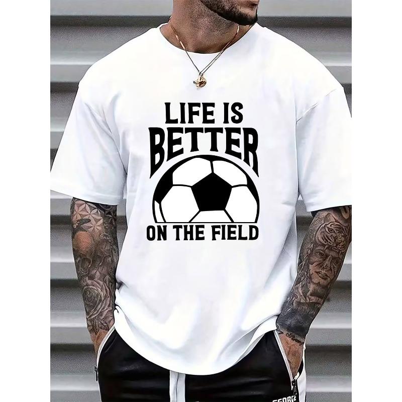 European sizes Men s Casual Crew Neck T-Shirt with Football Life Print, Polyester Knit Fabric, Regular Fit, Short Sleeve Design, Slight Stretch S белый
European sizes Men s Casual Crew Neck T-Shirt with Football Life Print, Polyester Knit Fabric, Regular Fit, Short Sleeve Design, Slight Stretch S белый