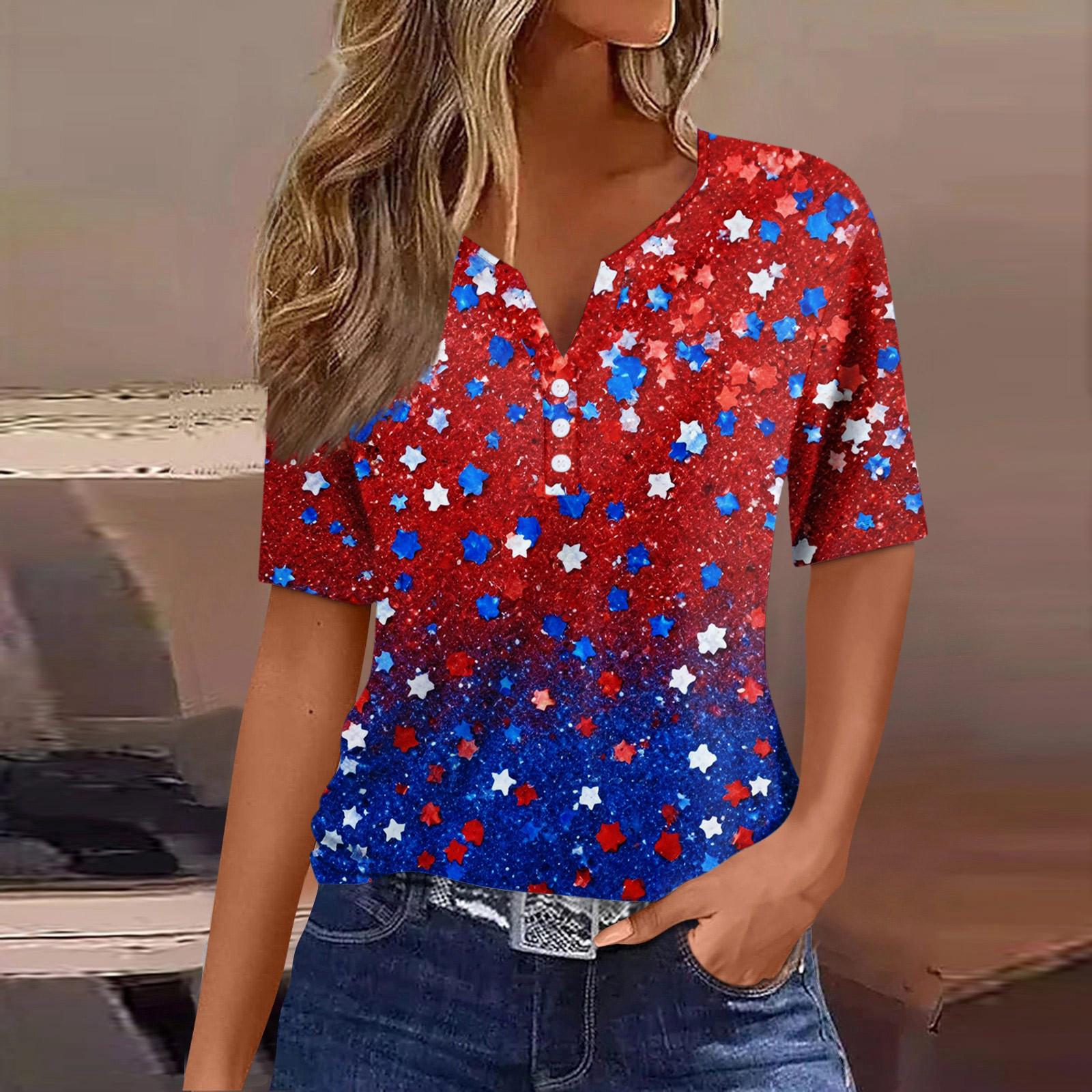 Женская повседневная футболка с v-образным вырезом и короткими рукавами, украшенная пуговицами, с принтом в честь Дня независимости, топ XXL
Женская повседневная футболка с v-образным вырезом и короткими рукавами, украшенная пуговицами, с принтом в честь Дня независимости, топ XXL