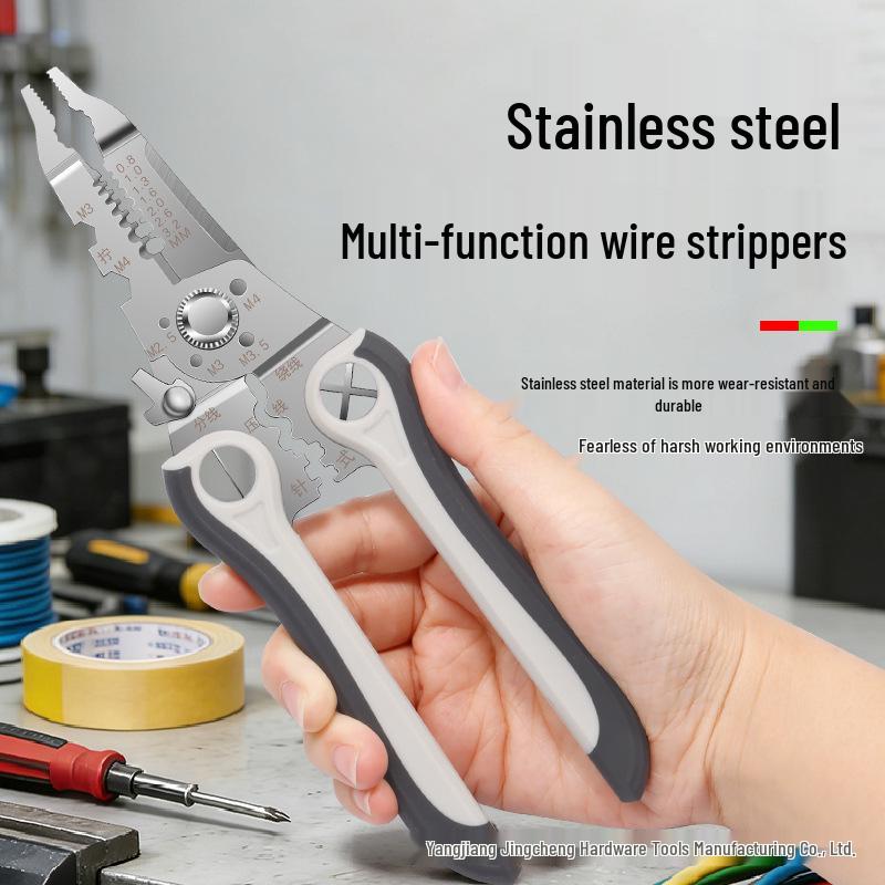 Multi-Functional Stainless Steel Wire Stripper and Cutter Pliers for Electricians
Multi-Functional Stainless Steel Wire Stripper and Cutter Pliers for Electricians