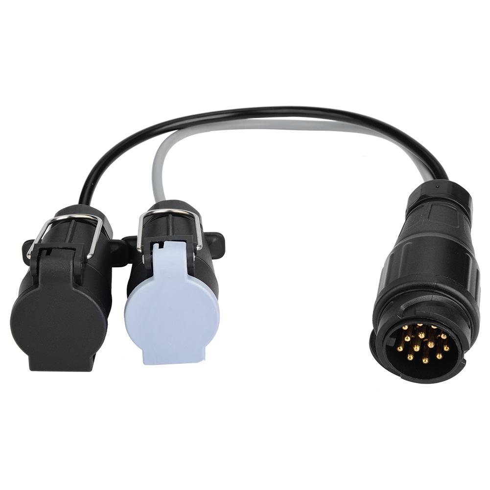 Адаптер-конвертер 12В 13-контактный в 7-контактный N&S штекер для прицепа-каравана
Адаптер-конвертер 12В 13-контактный в 7-контактный N&S штекер для прицепа-каравана