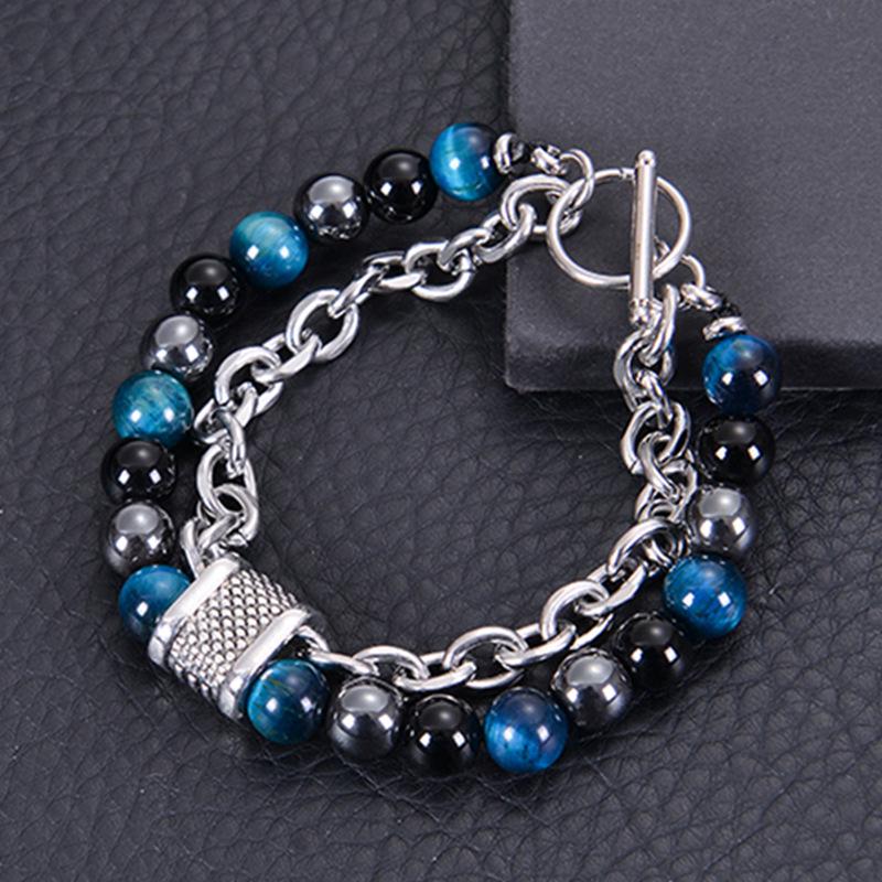 2025 Men s Double Layer Tiger Eye & Black Magnetic Stone Stainless Steel Bracelet with OT Buckle
2025 Men s Double Layer Tiger Eye & Black Magnetic Stone Stainless Steel Bracelet with OT Buckle