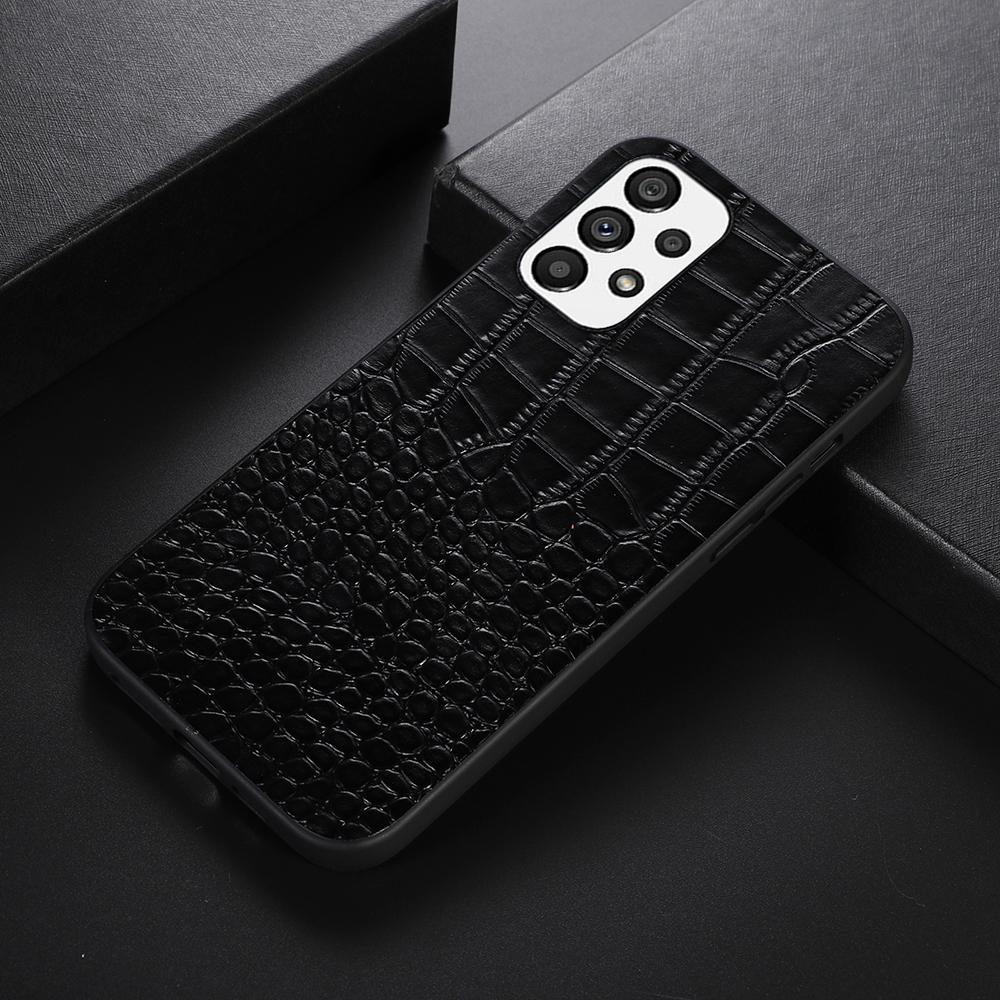 For Samsung Galaxy A73 5G Phone Case Crocodile Texture Shockproof Cover Genuine Cowhide Leather Coated PC+TPU Cover Black
For Samsung Galaxy A73 5G Phone Case Crocodile Texture Shockproof Cover Genuine Cowhide Leather Coated PC+TPU Cover Black