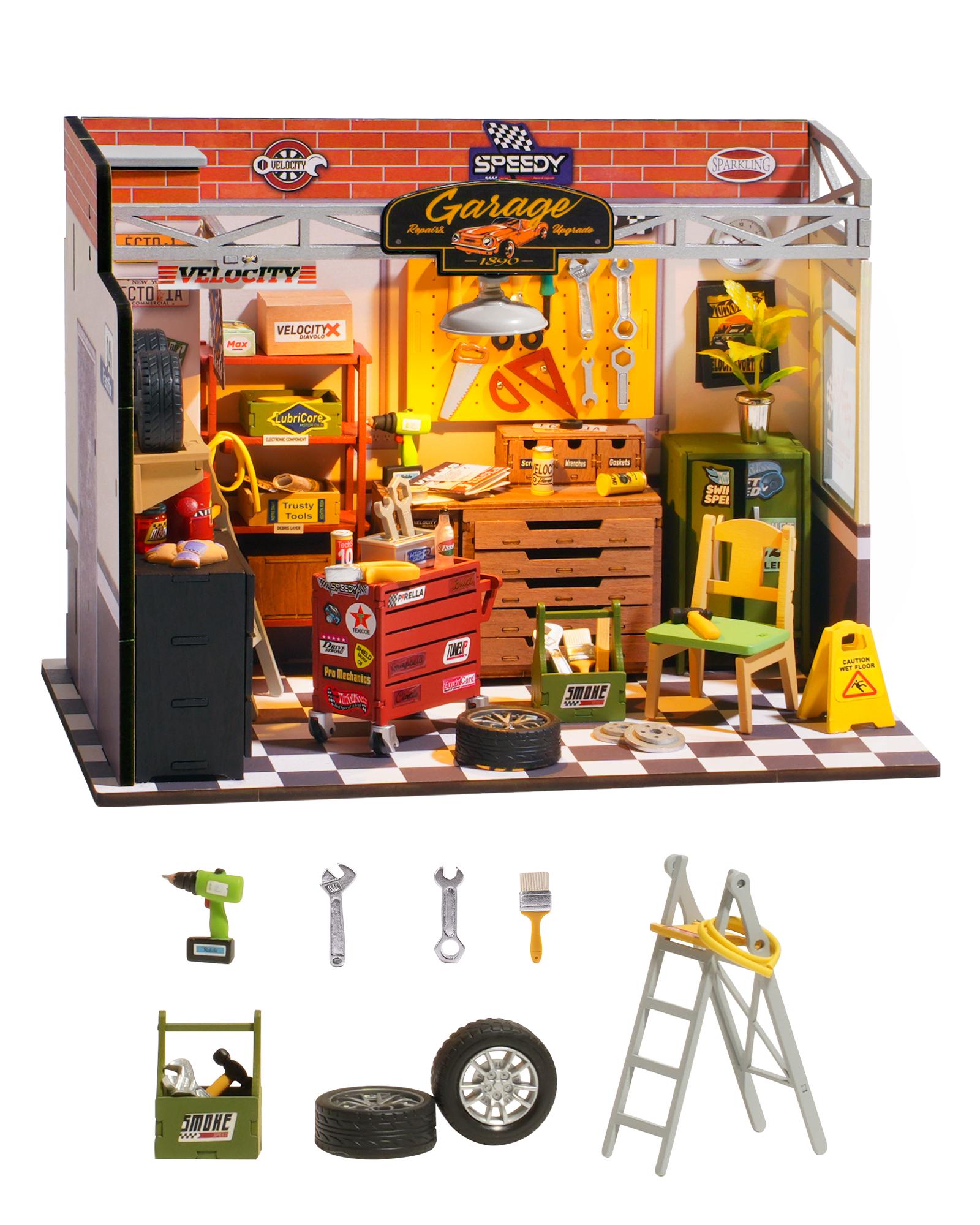 Robotime Rolife Garage Workshop со светодиодной подсветкой, миниатюрный кукольный домик, комплект DIY, мини-декоративные деревянные поделки, подарки для детей
Robotime Rolife Garage Workshop со светодиодной подсветкой, миниатюрный кукольный домик, комплект DIY, мини-декоративные деревянные поделки, подарки для детей