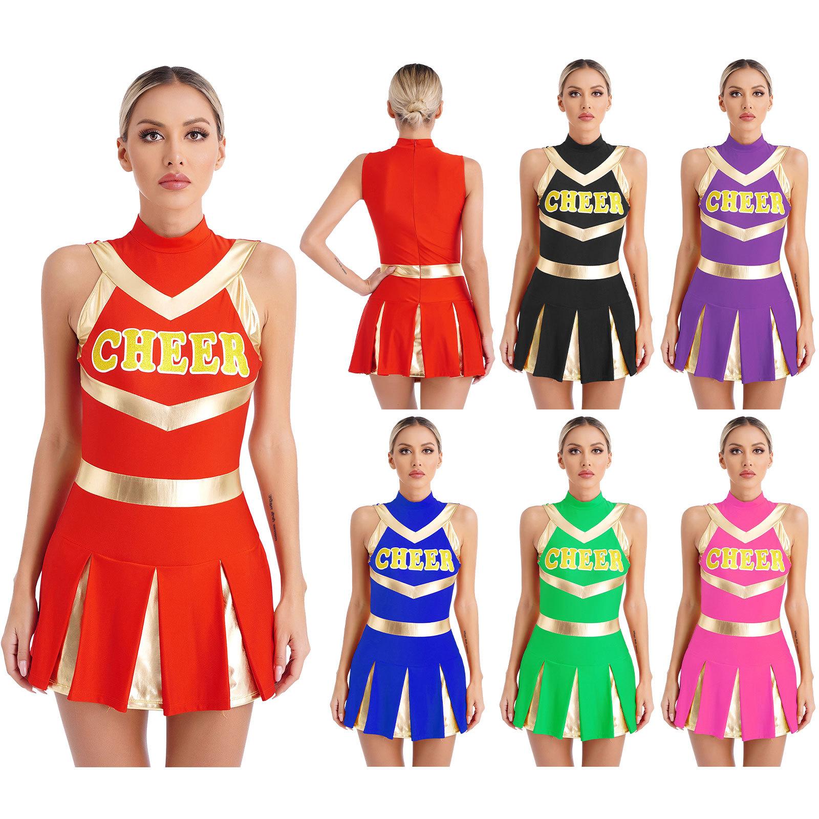 Womens Sparkling Cheerleader Dress Sleeveless Pleated Print Design Youthful Schoolgirl Uniform Halloween Costume S червоний
Womens Sparkling Cheerleader Dress Sleeveless Pleated Print Design Youthful Schoolgirl Uniform Halloween Costume S червоний