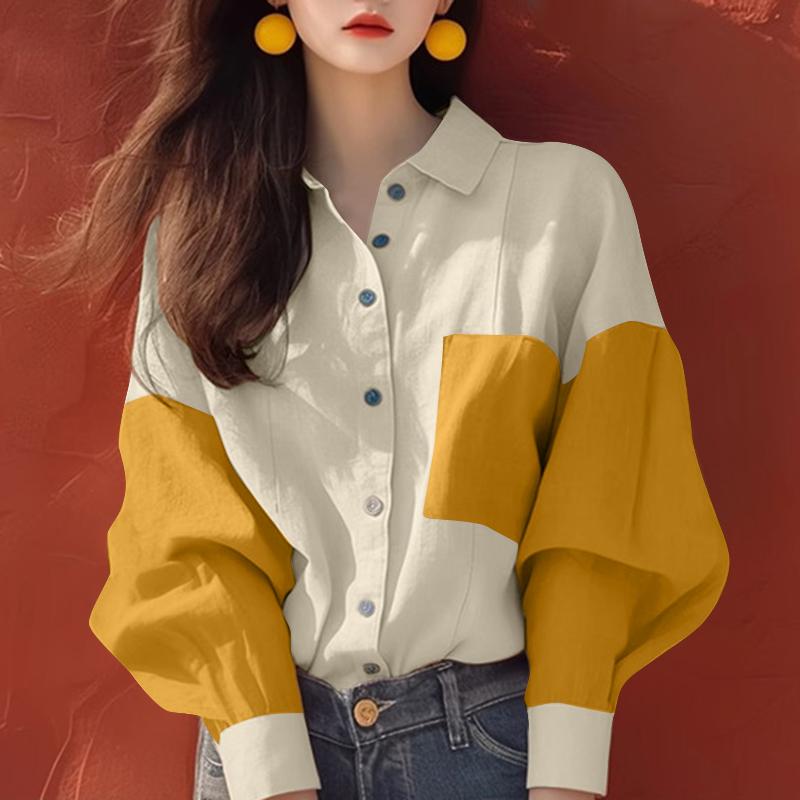 ZANZEA Женская повседневная лоскутная блузка с отложным воротником и длинными рукавами S жёлтый
ZANZEA Женская повседневная лоскутная блузка с отложным воротником и длинными рукавами S жёлтый