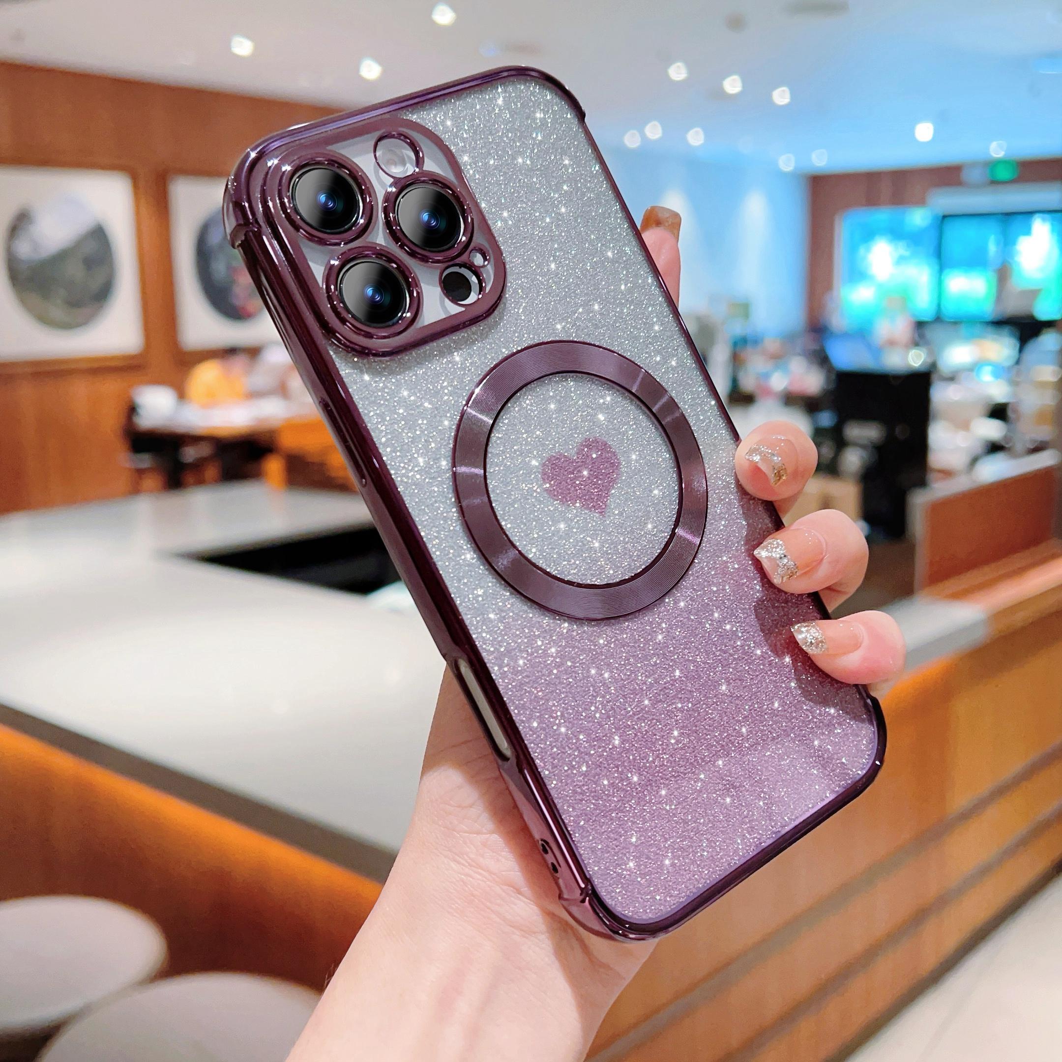 For iPhone 16 Pro Max Case Gradient Sparkle TPU Phone Cover Compatible with MagSafe Dark Purple
For iPhone 16 Pro Max Case Gradient Sparkle TPU Phone Cover Compatible with MagSafe Dark Purple