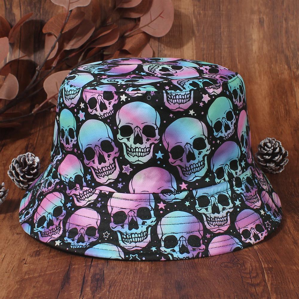 Pastel Rainbow Skull Print Bucket Hat, Gothic Star Pattern Sun Hat for Men & Women, Summer Beach Outdoor UPF Protection Cap
Pastel Rainbow Skull Print Bucket Hat, Gothic Star Pattern Sun Hat for Men & Women, Summer Beach Outdoor UPF Protection Cap