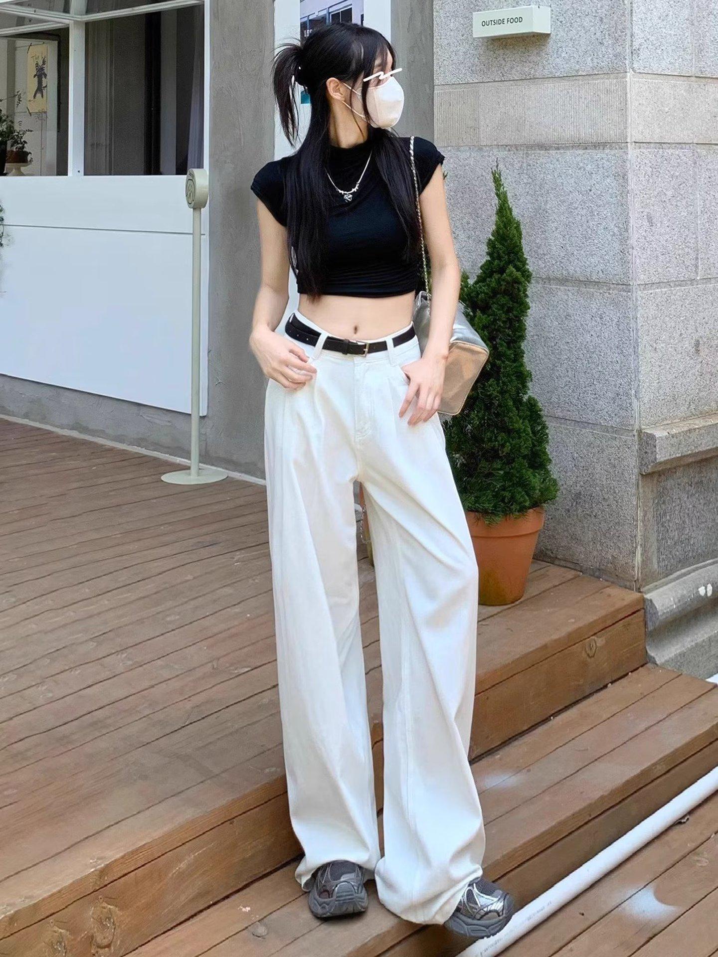 Women s High-Waisted Wide-Leg White Jeans: Autumn 2023 Versatile, Slimming, Floor-Length Drape Small білий
Women s High-Waisted Wide-Leg White Jeans: Autumn 2023 Versatile, Slimming, Floor-Length Drape Small білий