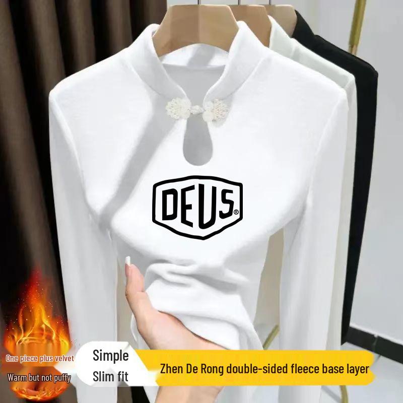 Women s Autumn Winter Frog Button Stand Collar Long Sleeve T-shirt with Water Drop Collar & National Print S (suggested under 40 kg)
Women s Autumn Winter Frog Button Stand Collar Long Sleeve T-shirt with Water Drop Collar & National Print S (suggested under 40 kg)