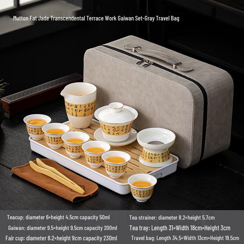 Shangqi Mutton-fat Jade Portable Travel Tea Set
Shangqi Mutton-fat Jade Portable Travel Tea Set