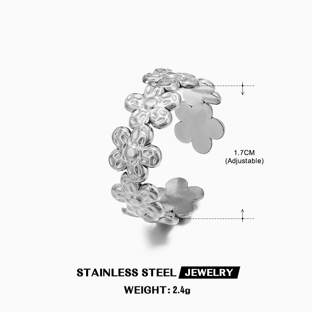 Women Flowers Finger Ring Stainless Steel Gold Color Trendy Open Rings Bohemian Plant Zircon Gift Wholesale Open
Women Flowers Finger Ring Stainless Steel Gold Color Trendy Open Rings Bohemian Plant Zircon Gift Wholesale Open