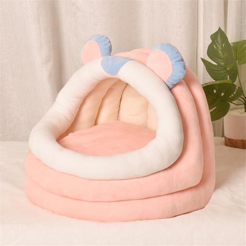 Палатка для домашних животных-пещера-кровать для кошек, маленьких собак, самосогревающаяся палатка-кровать для кошек, хижина для кошек, удобная спальная кровать для домашних животных, складная, съемная, моющаяся L
