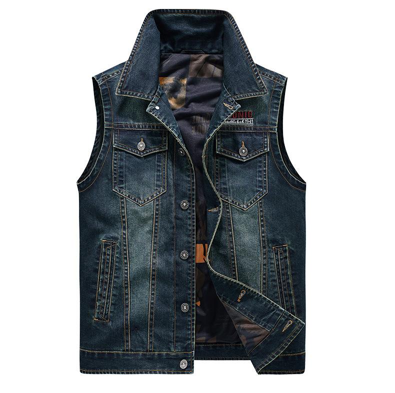 Весенне-осенний новый жилет Deinm, мужской однобортный жилет без рукавов с множеством карманов, мужской джинсовый жилет в стиле милитари, ретро 4XL
Весенне-осенний новый жилет Deinm, мужской однобортный жилет без рукавов с множеством карманов, мужской джинсовый жилет в стиле милитари, ретро 4XL