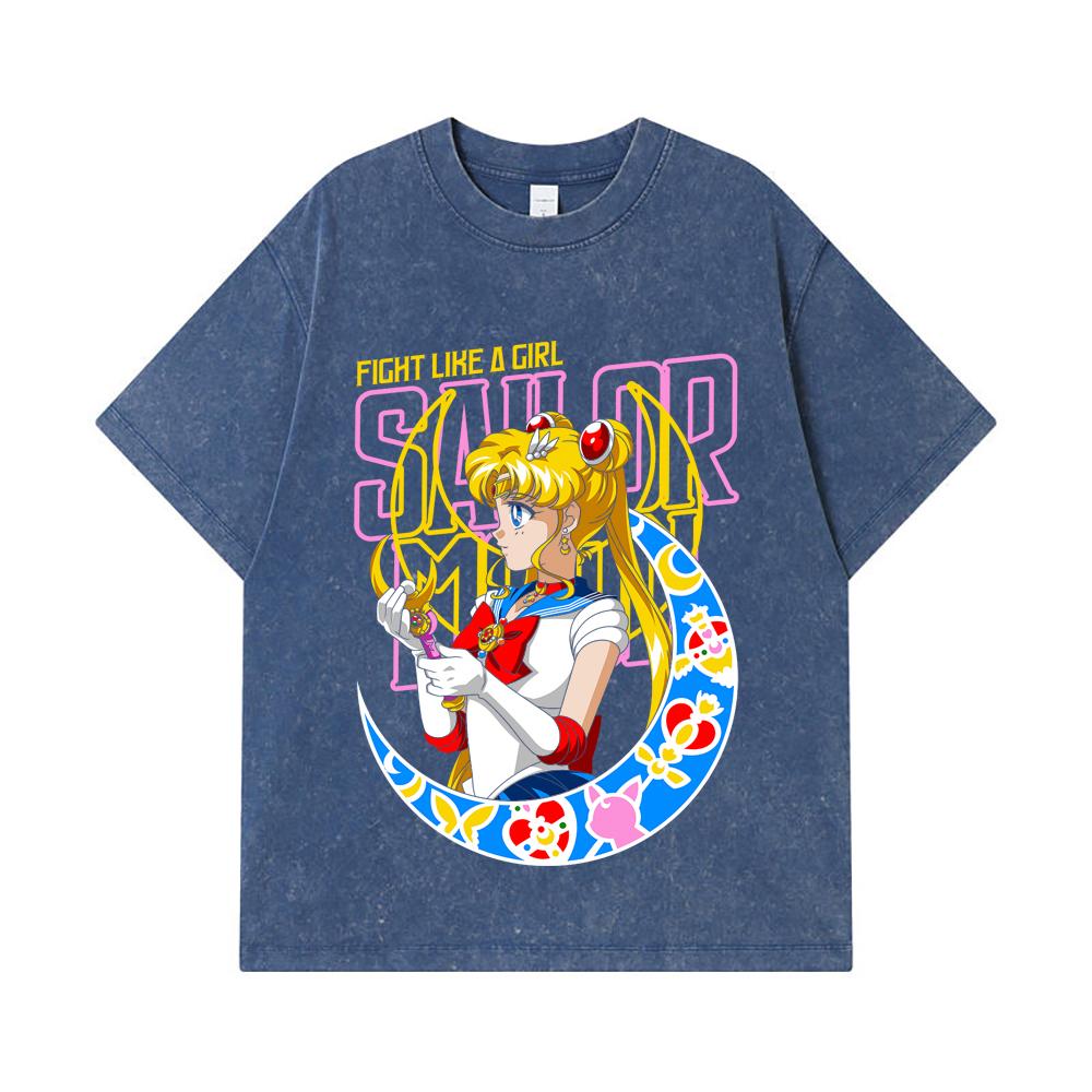 275 GSM Washed T-shirts 100% Cotton Sailor Moon V8 Minako Print Unisex Heavy Cotton T Shirt 2XL королівський синій колір
275 GSM Washed T-shirts 100% Cotton Sailor Moon V8 Minako Print Unisex Heavy Cotton T Shirt 2XL королівський синій колір