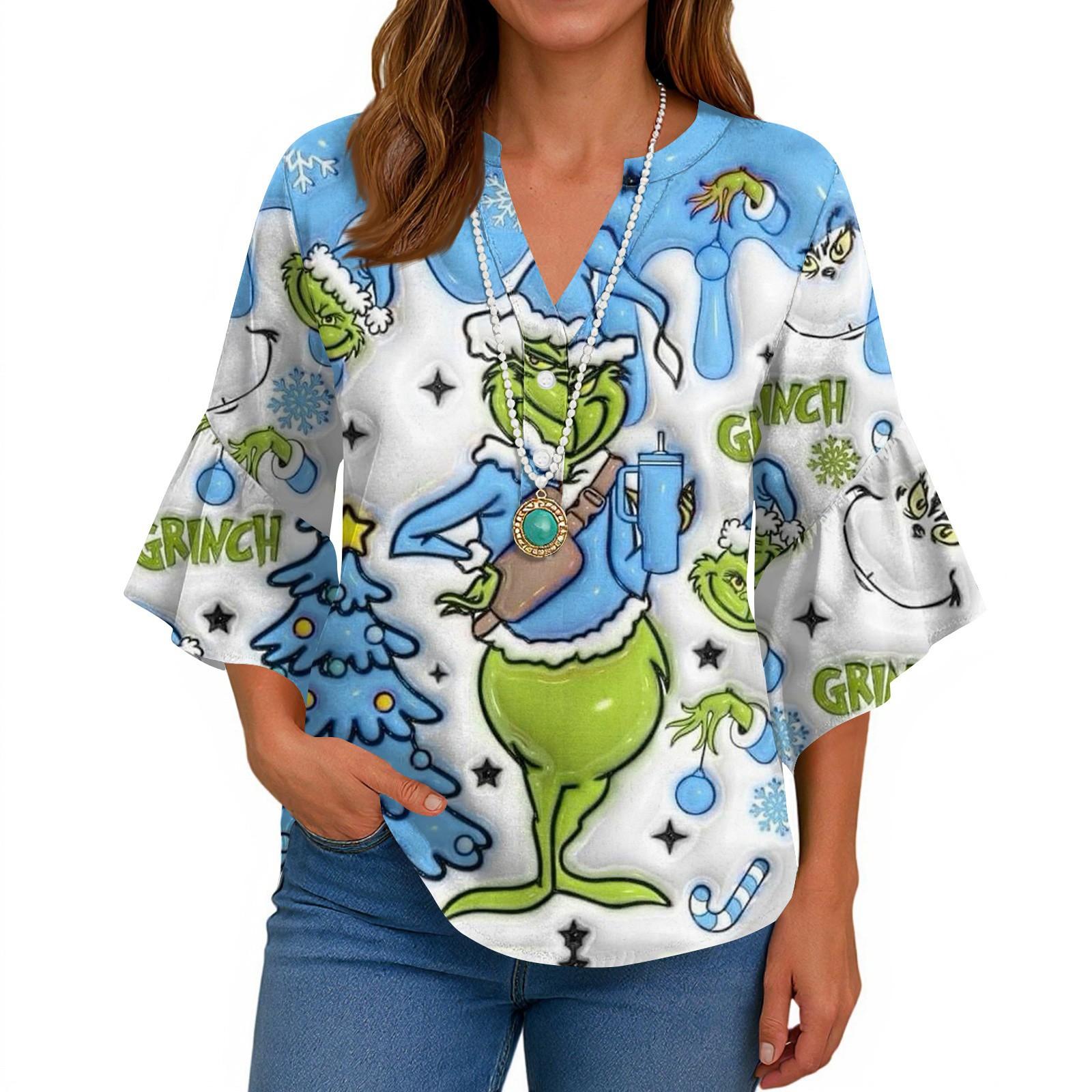 3/4 Sleeve Shirts For Women Cute Print Graphic Tees Blouses Casual Plus Size Basic Ruffled Sleeve Tops Pullover S синій
3/4 Sleeve Shirts For Women Cute Print Graphic Tees Blouses Casual Plus Size Basic Ruffled Sleeve Tops Pullover S синій