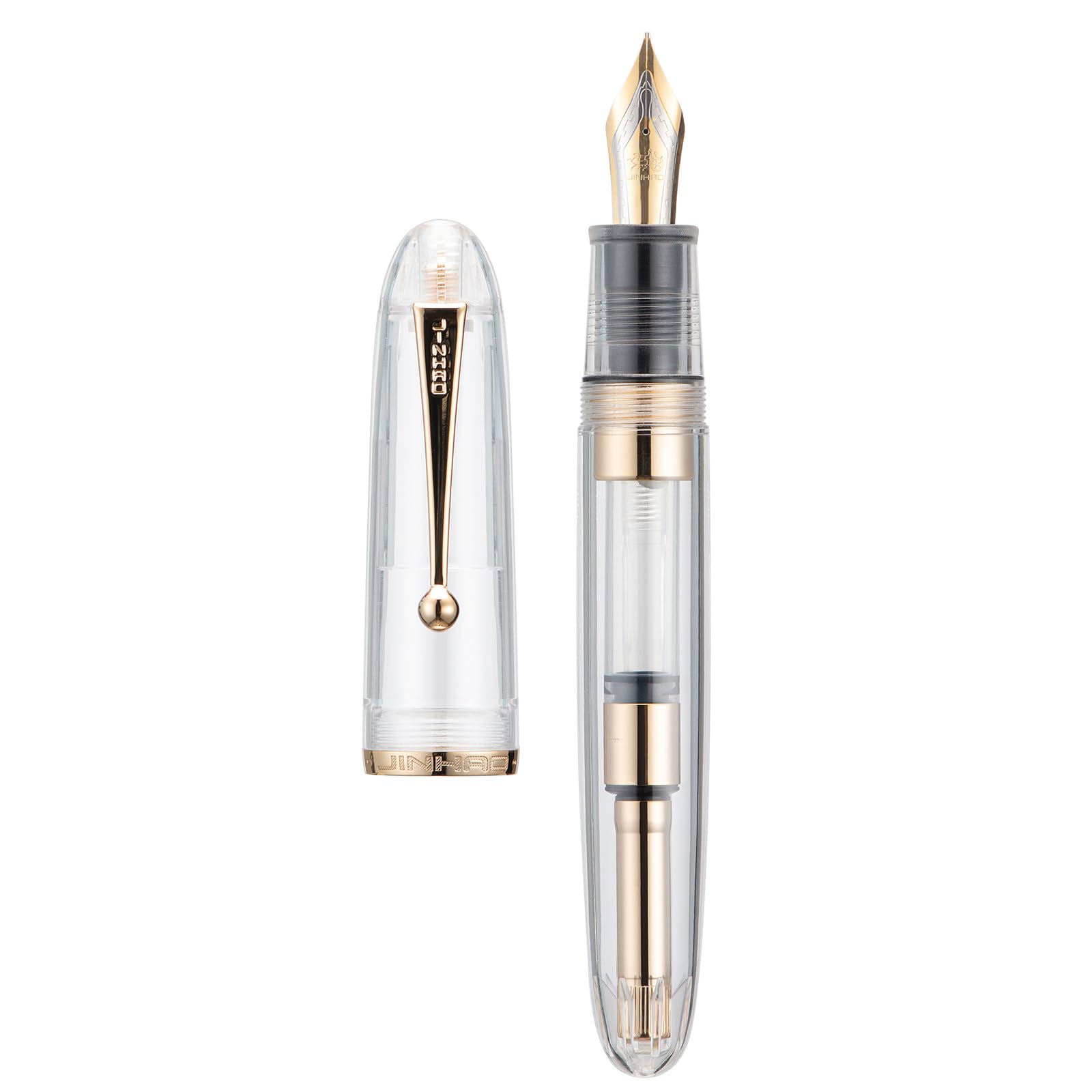 Lanxivi Jinhao 9019 Перьевая ручка Серия Dadao Прозрачный акрил с золотой отделкой Тонкое перо с большим конвертером для каллиграфии #8 Письмо, подпись,
Lanxivi Jinhao 9019 Перьевая ручка Серия Dadao Прозрачный акрил с золотой отделкой Тонкое перо с большим конвертером для каллиграфии #8 Письмо, подпись,