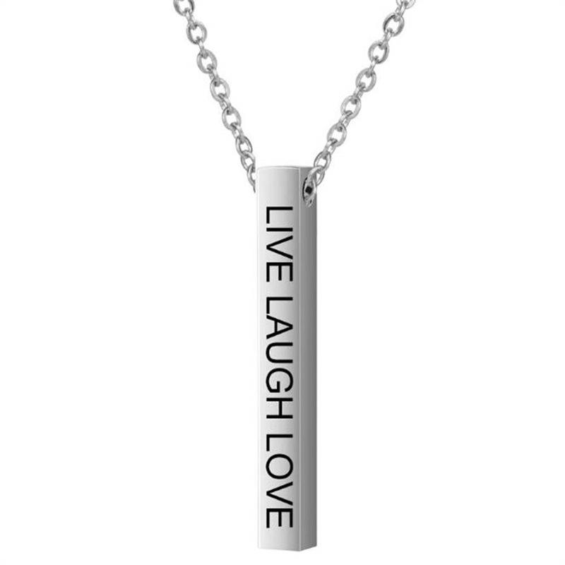 Stainless Steel Vertical Strip Inspiration Charm Pendant Lettering Letter Necklace Titanium Steel Jewelry
Stainless Steel Vertical Strip Inspiration Charm Pendant Lettering Letter Necklace Titanium Steel Jewelry
