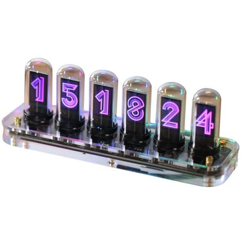 RGB Full-Color LED Digital Clock, Nixie Tube Style, Wi-Fi Connectivity, Photo Display, Smartphone Setup, Retro Modern Design, Includes Japanese Instru
RGB Full-Color LED Digital Clock, Nixie Tube Style, Wi-Fi Connectivity, Photo Display, Smartphone Setup, Retro Modern Design, Includes Japanese Instru
