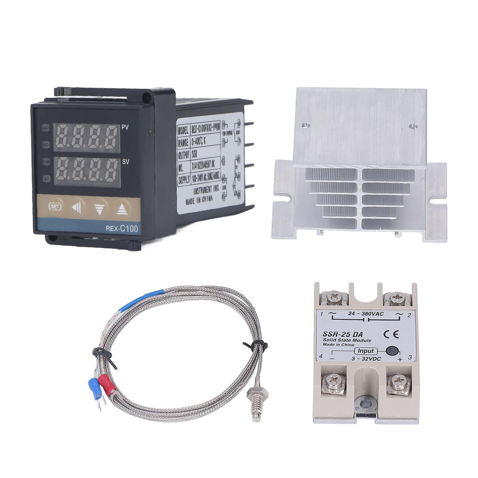 PID Temperature Controllers Kit 0‑400 celsius Waterproof High Accuracy REX C100 Temperature Controller for Farm Type 1
PID Temperature Controllers Kit 0‑400 celsius Waterproof High Accuracy REX C100 Temperature Controller for Farm Type 1