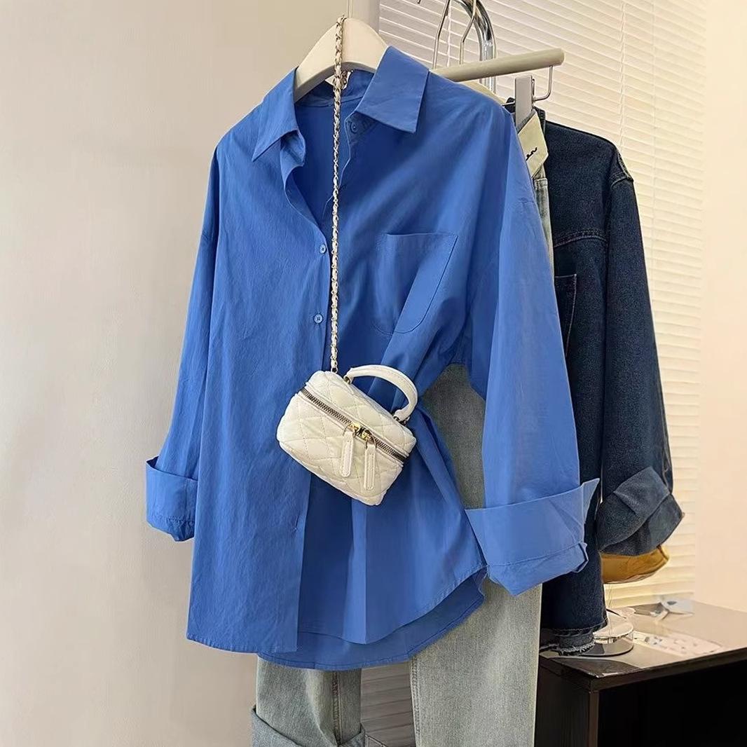 Women s Loose Long Sleeve Sun Protection Polo Collar Shirt Extra Large темно-синього кольору
Women s Loose Long Sleeve Sun Protection Polo Collar Shirt Extra Large темно-синього кольору