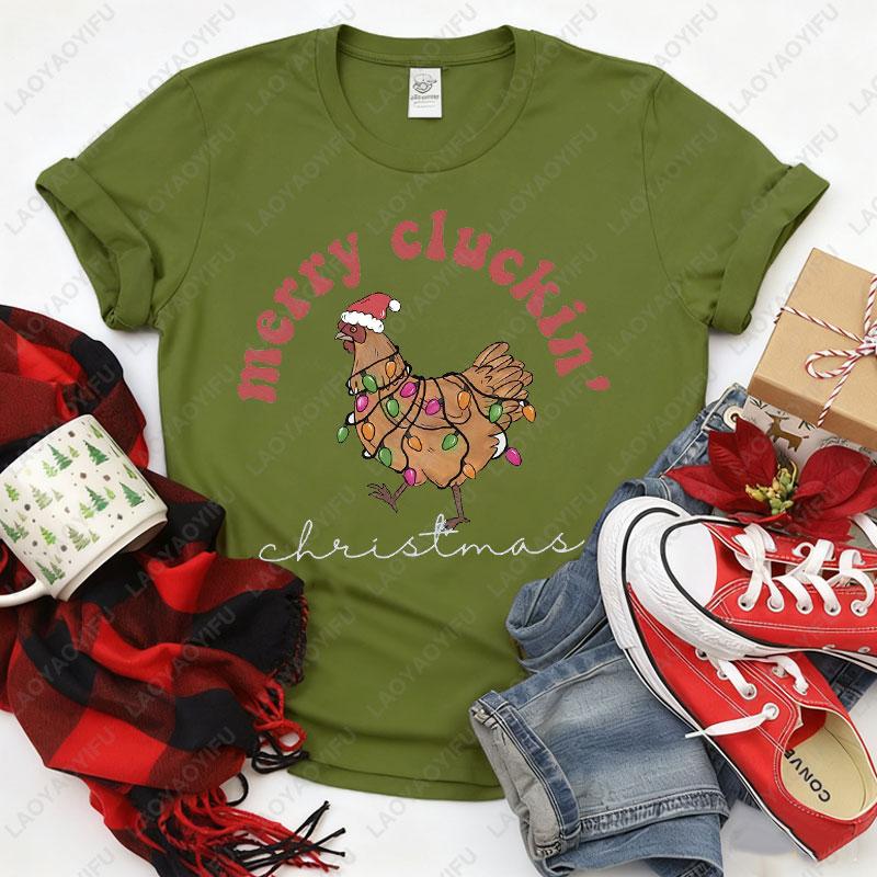 Funny Merry Cluckin Christmas Print Womens TShirt Parties Casual Holiday Gift Tees Farm Animal Christmas Vibe Cotton Tshirt S
Funny Merry Cluckin Christmas Print Womens TShirt Parties Casual Holiday Gift Tees Farm Animal Christmas Vibe Cotton Tshirt S