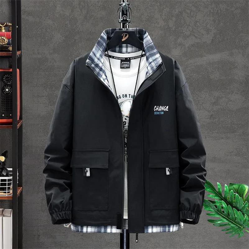 M-8XL Весенняя куртка с воротником-стойкой, мужская повседневная свободная куртка, однотонный удобный топ, стандартный M чёрный
M-8XL Весенняя куртка с воротником-стойкой, мужская повседневная свободная куртка, однотонный удобный топ, стандартный M чёрный