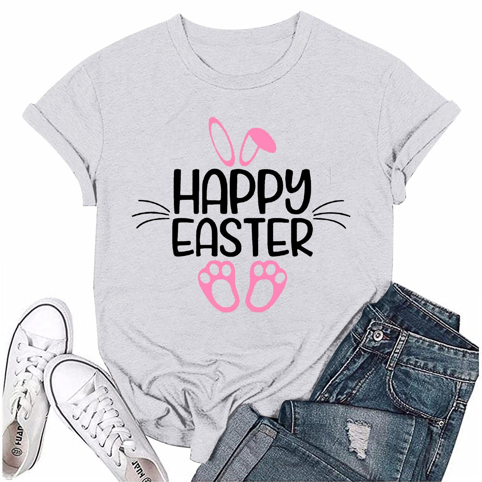 Женская модная пасхальная принтованная повседневная плиссированная круглая футболка с коротким рукавом L белый
Женская модная пасхальная принтованная повседневная плиссированная круглая футболка с коротким рукавом L белый