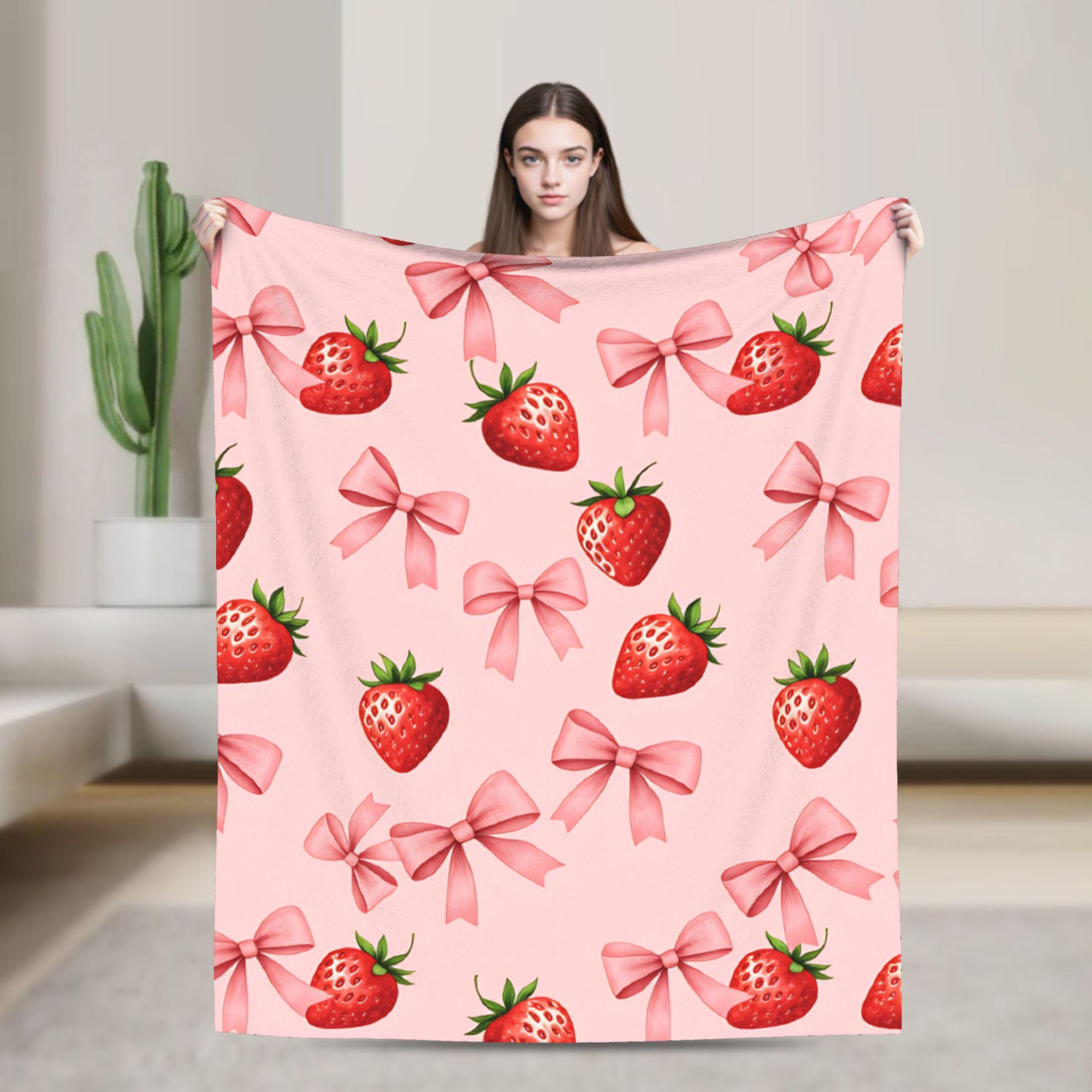 Pink Strawberry Print Blanket Decorative Flannel Throw Blanket For Couch Chair Warm Soft Custom Quality Bedspread 75x90cm
Pink Strawberry Print Blanket Decorative Flannel Throw Blanket For Couch Chair Warm Soft Custom Quality Bedspread 75x90cm
