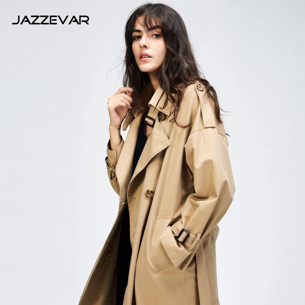 JAZZEVAR непринужденный и увеличенный повседневный двубортный длинный плащ из чистого хлопка для женщин, осеннее пальто
JAZZEVAR непринужденный и увеличенный повседневный двубортный длинный плащ из чистого хлопка для женщин, осеннее пальто