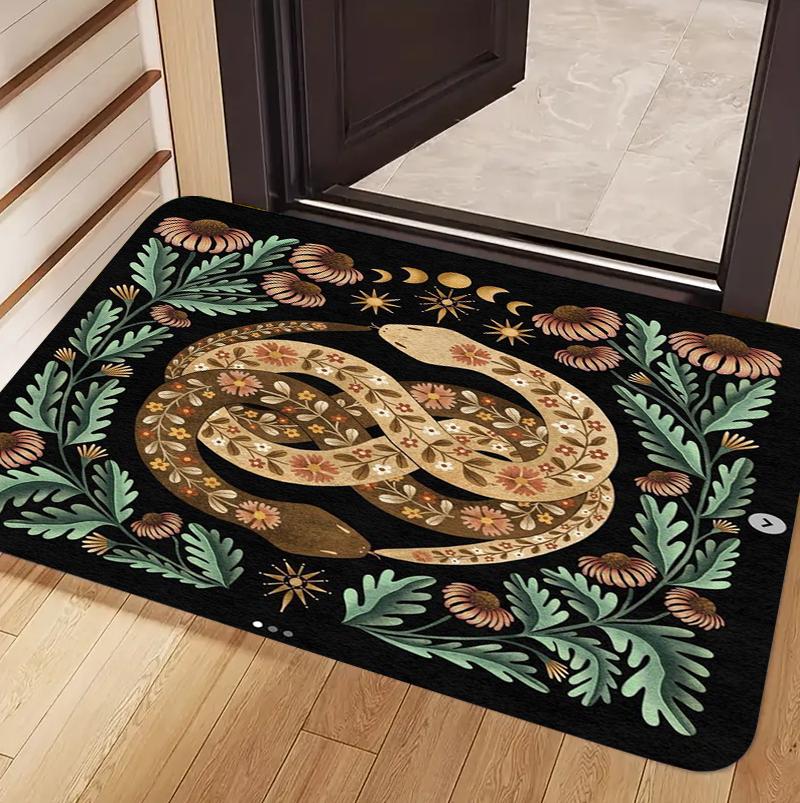 Modern Simple Retro Boho Snake Floral Doormat Non-Slip Wear-Resistant Dustproof Decorative for Entrance Door Rectangle Available 40x60cm
Modern Simple Retro Boho Snake Floral Doormat Non-Slip Wear-Resistant Dustproof Decorative for Entrance Door Rectangle Available 40x60cm