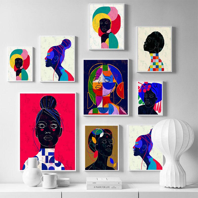 Printmaking Painting Scandinavian Art Picture Room Decor and African Women Colorful Canvas Painting Abstract Wall Art Poster
Printmaking Painting Scandinavian Art Picture Room Decor and African Women Colorful Canvas Painting Abstract Wall Art Poster