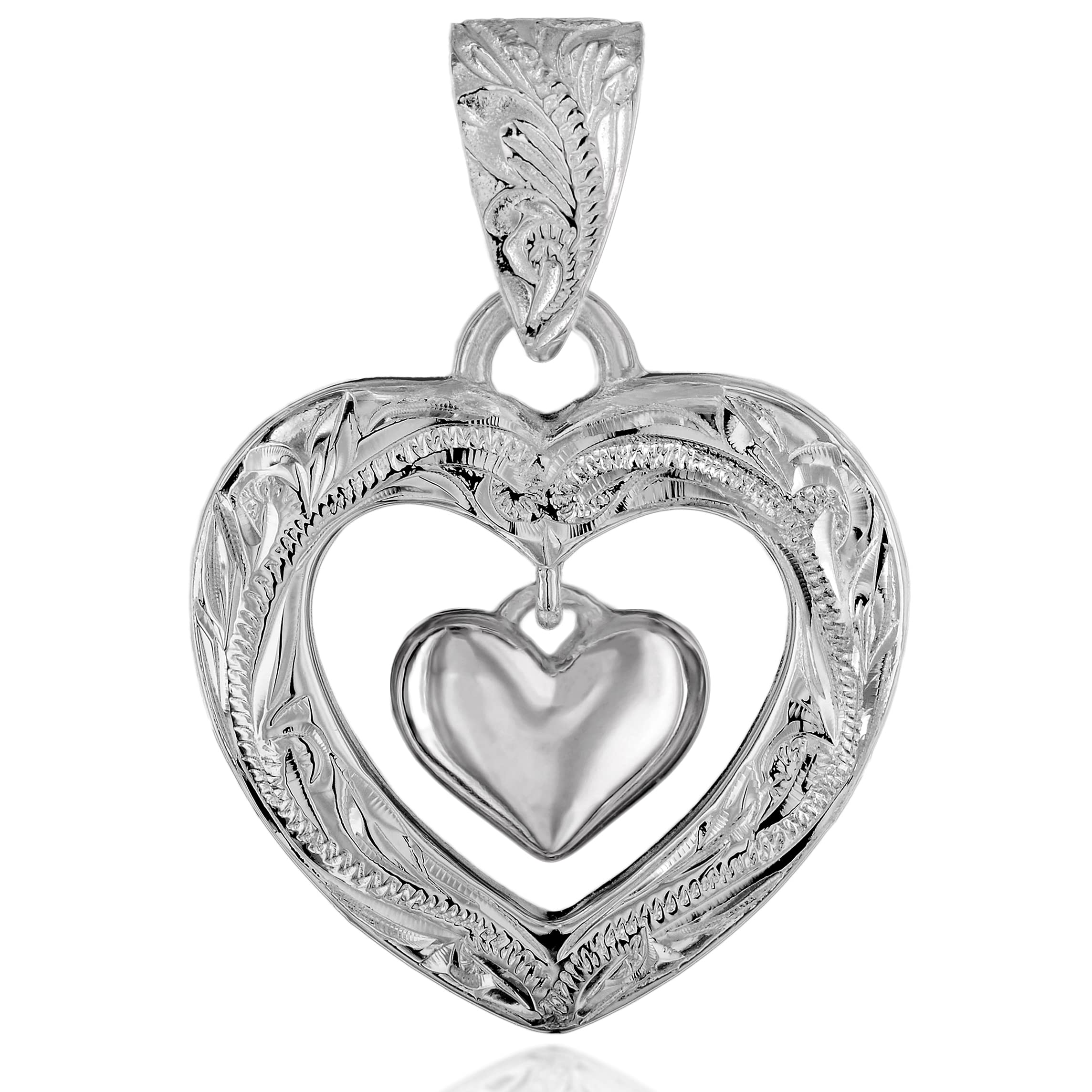 Leilani Hawaiian Jewelry Double Heart Silver Necklace Pendant in Sterling Silver (No Chain)
Leilani Hawaiian Jewelry Double Heart Silver Necklace Pendant in Sterling Silver (No Chain)