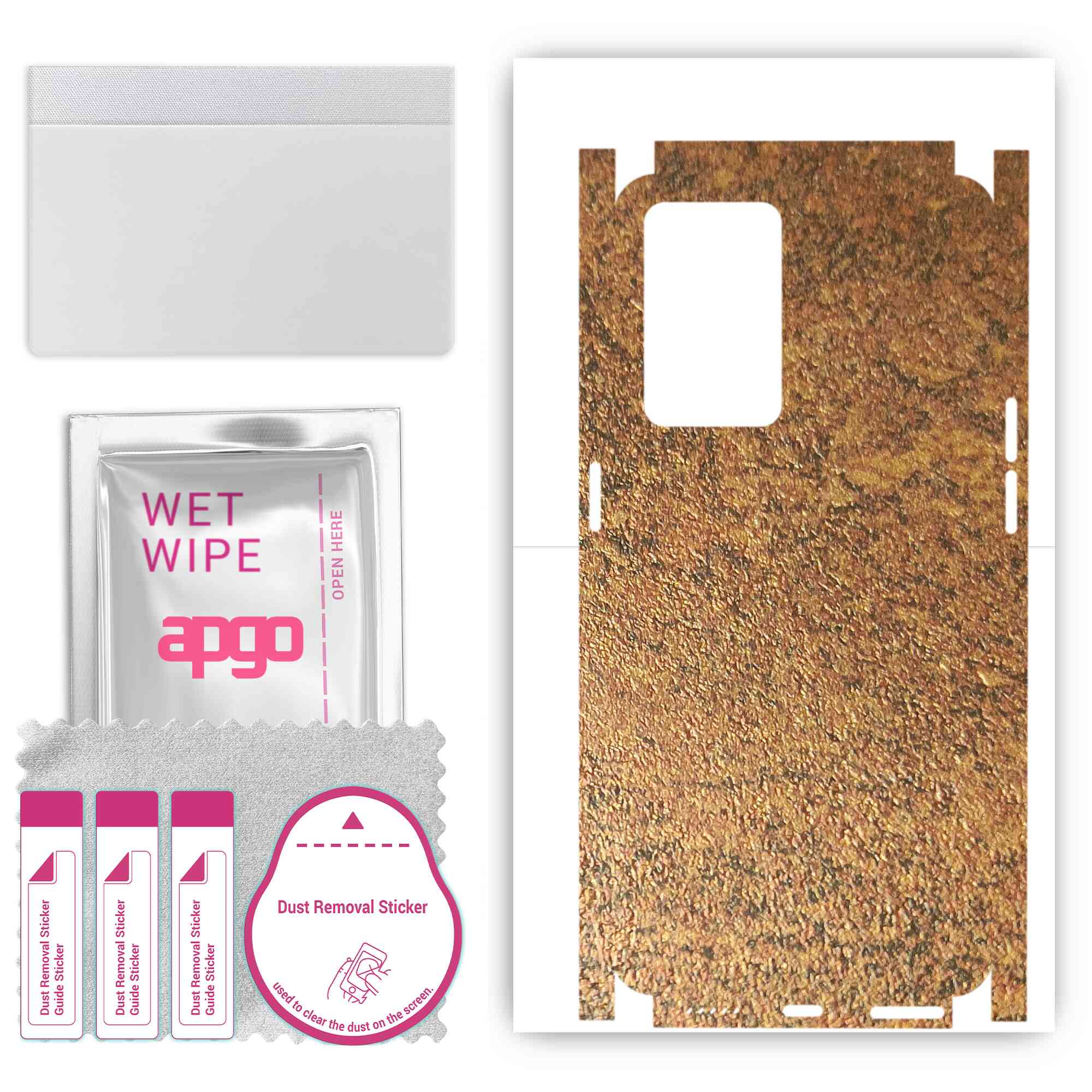 apgo Protective Skin Sticker for the back+sides compatible with Oppo Reno7 PRO, Full Wrap Film, Foil, Vinyl - Pattern Rusty Copper
apgo Protective Skin Sticker for the back+sides compatible with Oppo Reno7 PRO, Full Wrap Film, Foil, Vinyl - Pattern Rusty Copper