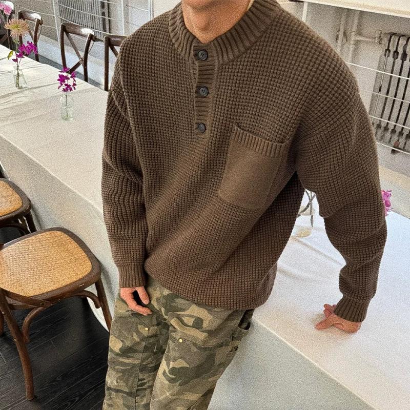 Men s Coffee Henley Collar Knit Cardigan - Stylish Autumn/Winter Sweater, Warm & Handsome. XL
Men s Coffee Henley Collar Knit Cardigan - Stylish Autumn/Winter Sweater, Warm & Handsome. XL