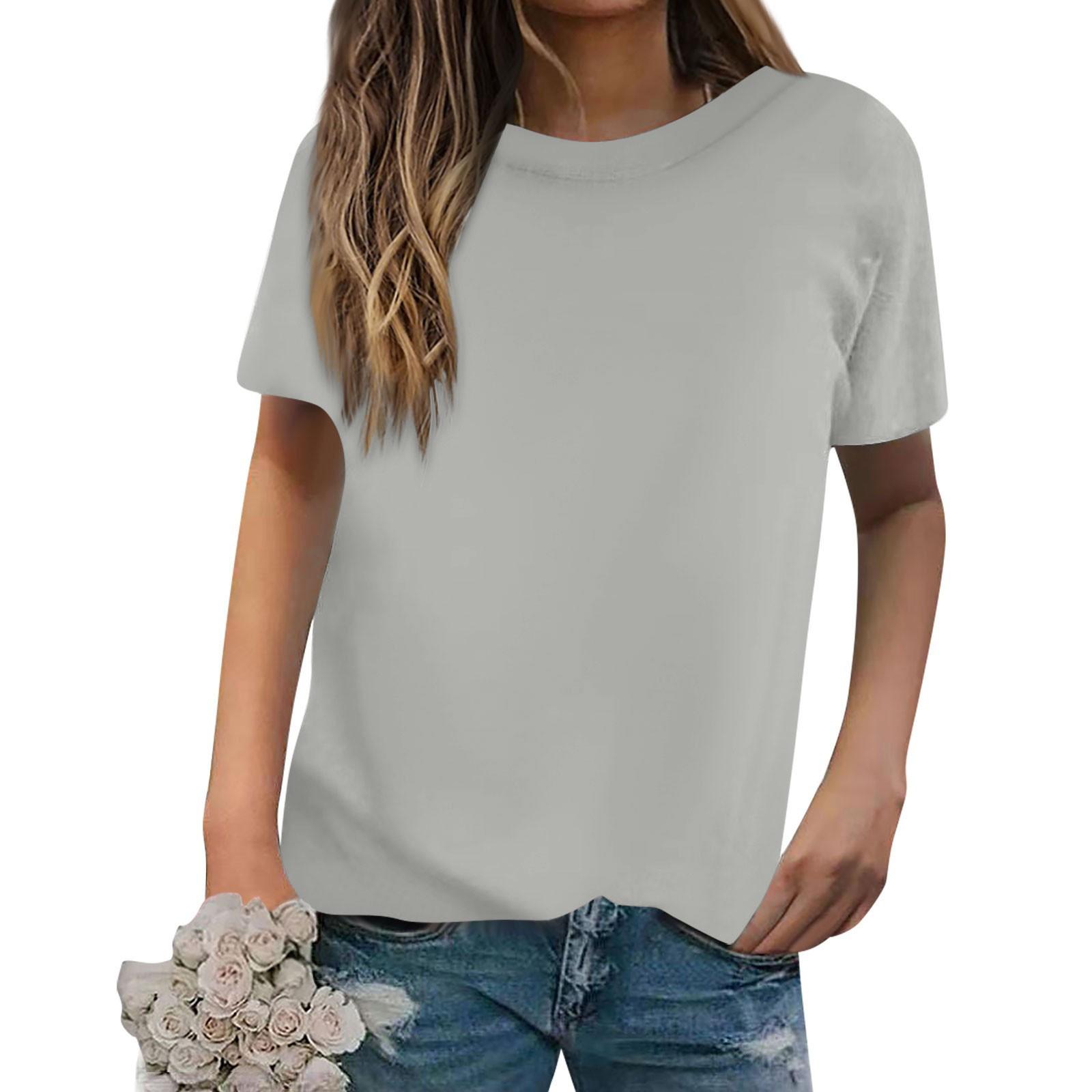 Женская повседневная свободная однотонная футболка с круглым вырезом, пуловер с коротким рукавом, топ S
Женская повседневная свободная однотонная футболка с круглым вырезом, пуловер с коротким рукавом, топ S