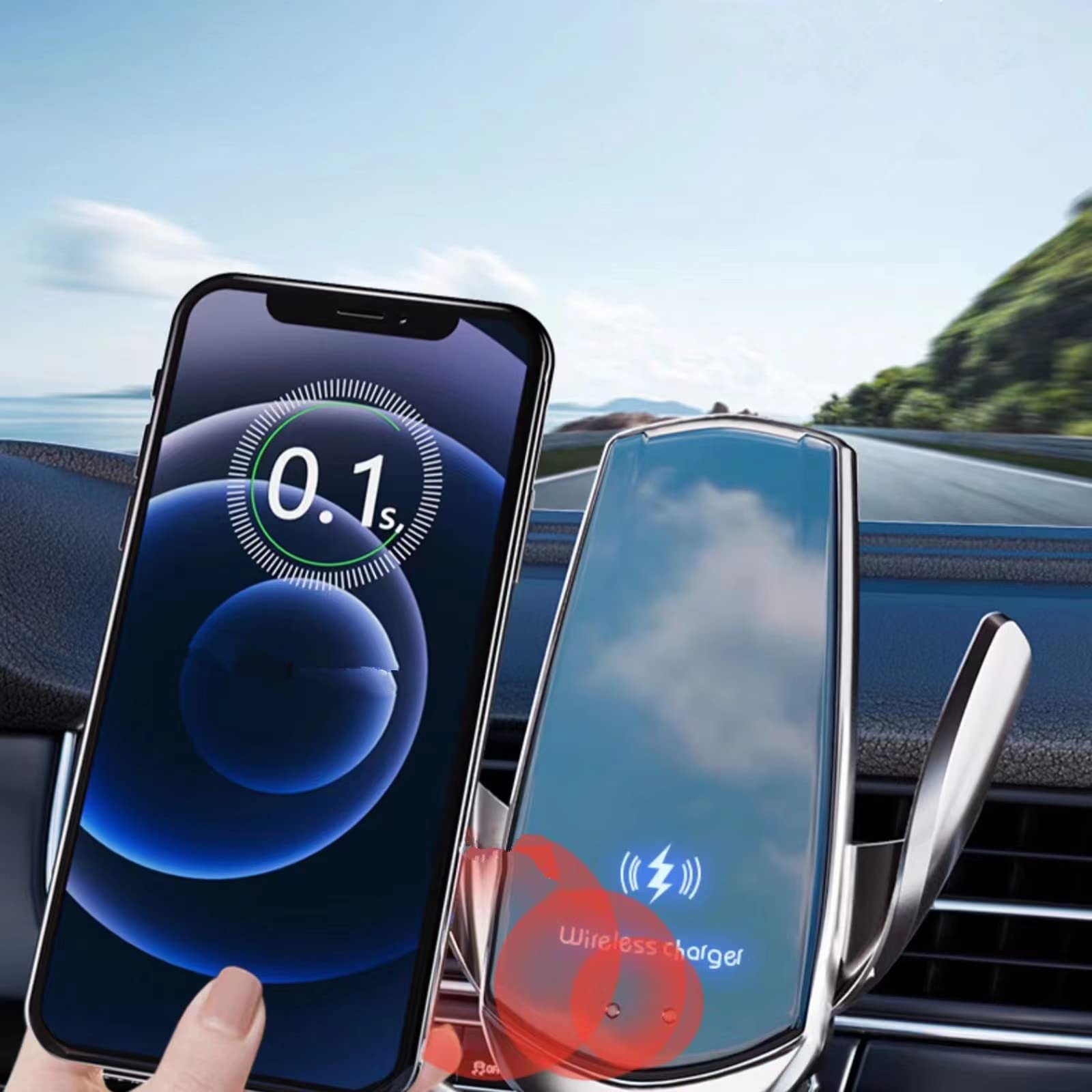 Wireless Car Charger Automotive Electric Induction 10W Car Vent Mount Bracket Fast Charging Auto-Clamping Car Phone Holder срібний
Wireless Car Charger Automotive Electric Induction 10W Car Vent Mount Bracket Fast Charging Auto-Clamping Car Phone Holder срібний