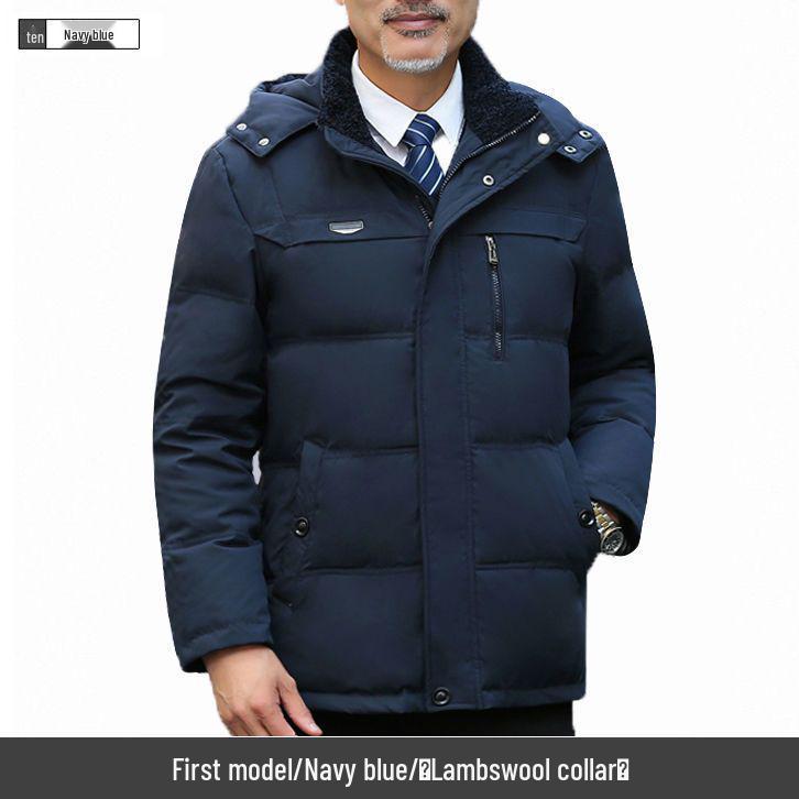 Men s Mid-Length Down Jacket: Thickened, Velvet-Lined, Large Sizes, Detachable Hood and Collar. 3XL темно-синього кольору
Men s Mid-Length Down Jacket: Thickened, Velvet-Lined, Large Sizes, Detachable Hood and Collar. 3XL темно-синього кольору