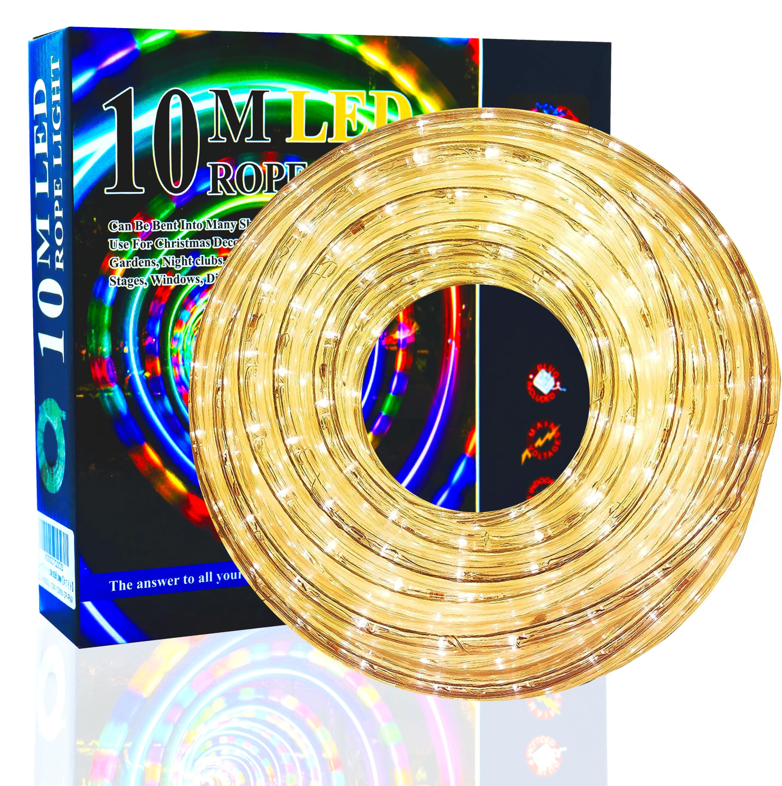 LED Tube Light, Rope Light, 2-Core, 10m, 10mm Diameter, with Power Supply, Waterproof, Bendable, for Sculpting (Warm White, 300 Bulbs)
LED Tube Light, Rope Light, 2-Core, 10m, 10mm Diameter, with Power Supply, Waterproof, Bendable, for Sculpting (Warm White, 300 Bulbs)