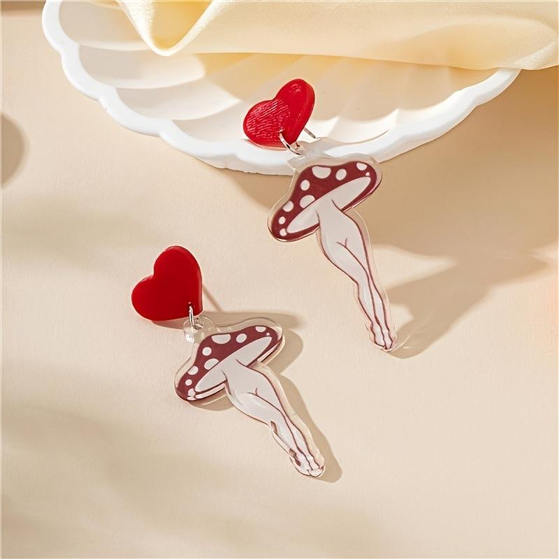 Acrylic earrings new mushroom beautiful woman fashion cartoon funny stud earrings червоний
Acrylic earrings new mushroom beautiful woman fashion cartoon funny stud earrings червоний